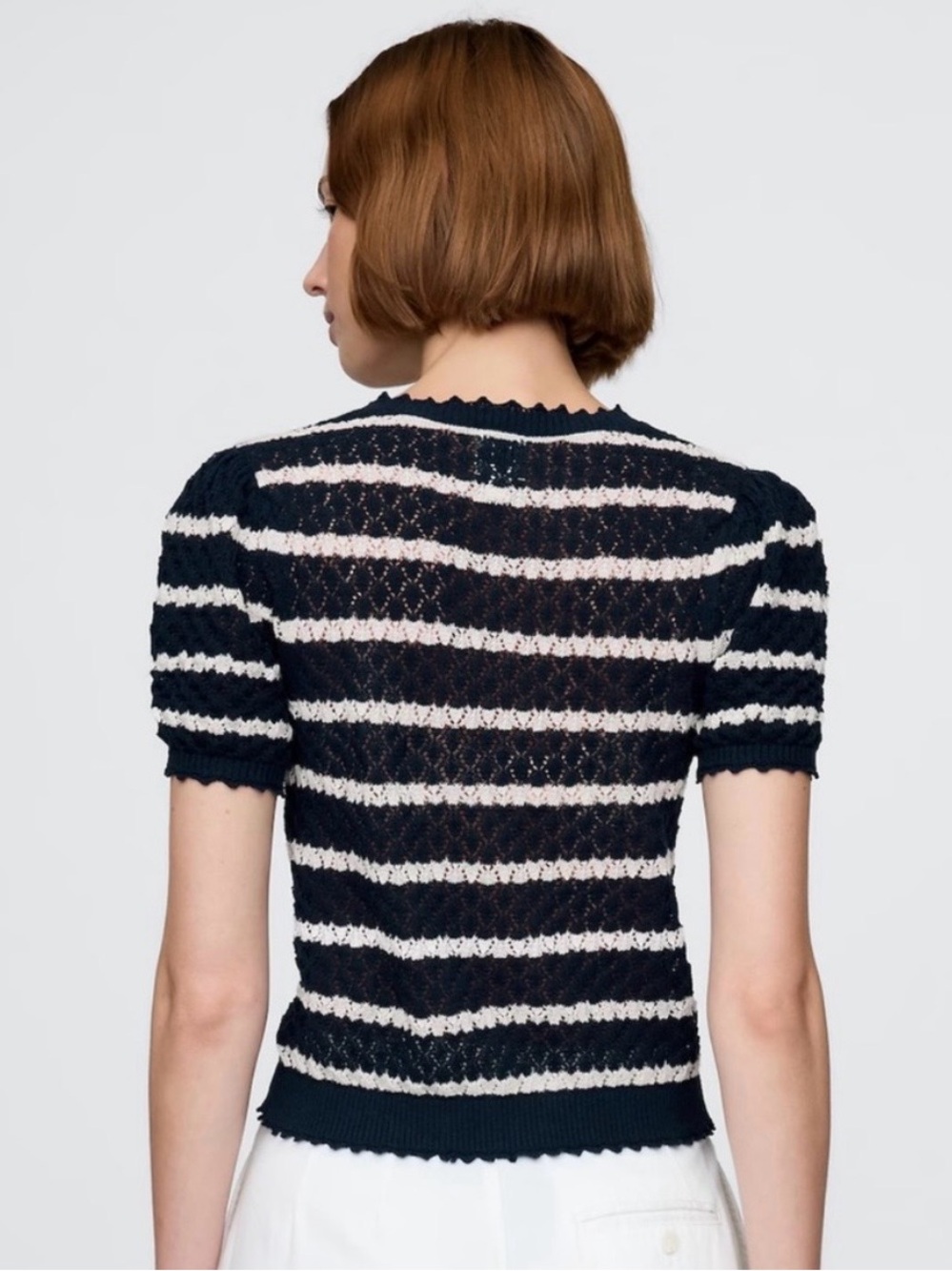 Gap x DÔEN Navy & Cream stripe cardigan. Size S - Picture 2 of 7